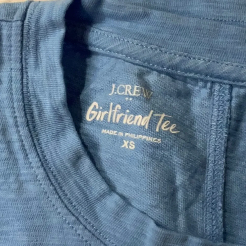 J. Crew Girlfriend Tee’s. Bundle: Brown S/S and Blue L/S. Nearly New. XS